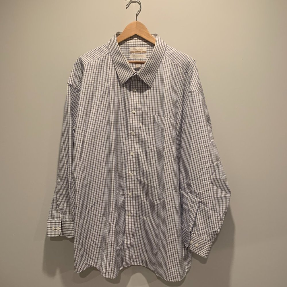 Roundtree & Yorke Gold Label Button Up Shirt, Plaid, 20 34/35